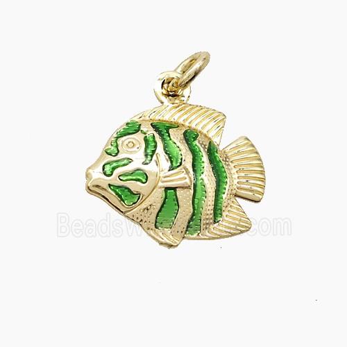 Enamel Copper Pendant, Gold Plated