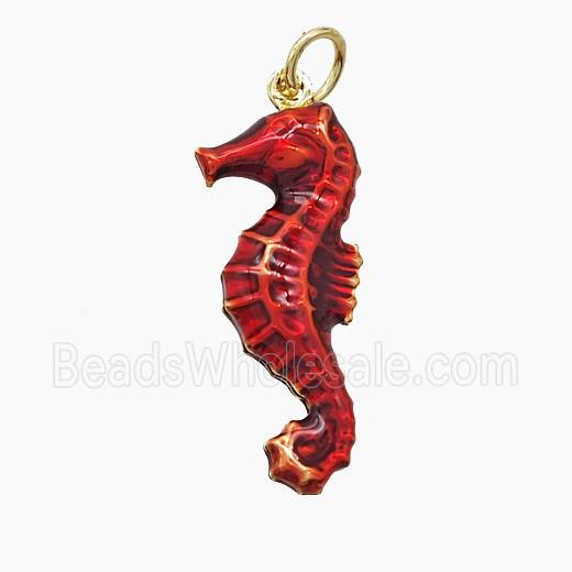 Enamel Copper Pendant, Gold Plated