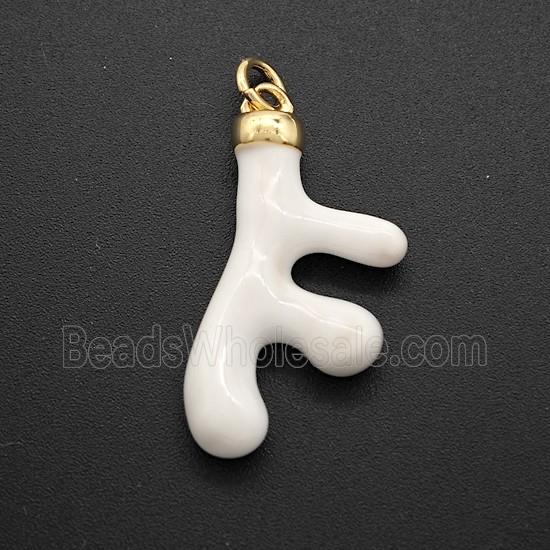 Enamel Copper Pendant, Gold Plated