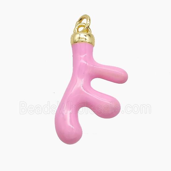 Enamel Copper Pendant, Gold Plated