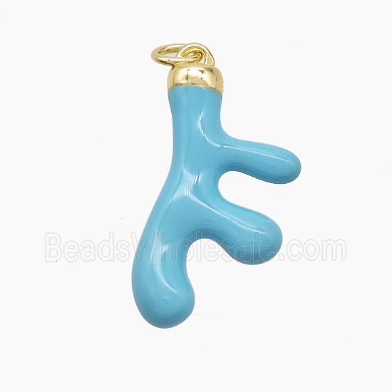 Enamel Copper Pendant, Gold Plated