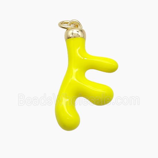 Enamel Copper Pendant, Gold Plated