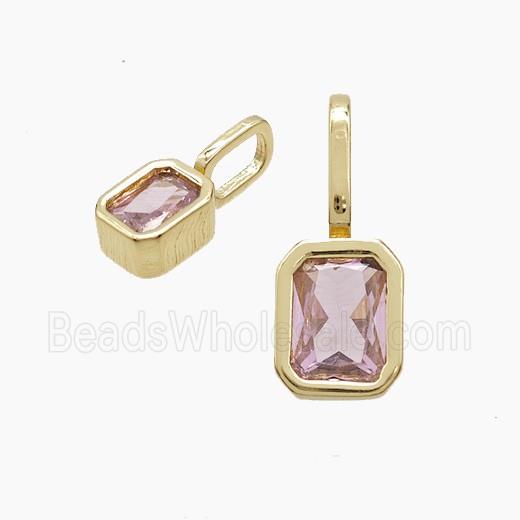 Copper Pendant Pave Crystal Glass Gold Plated
