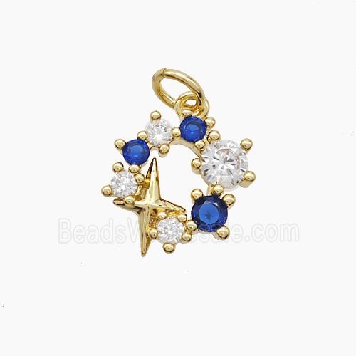 Copper Star Pendant Pave Zirconia Gold Plated