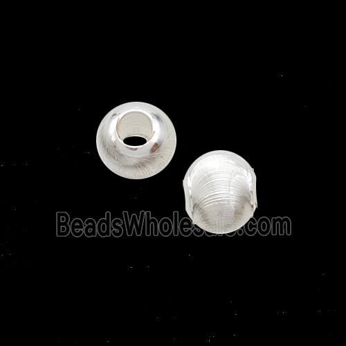 Copper Round Beads Shiny Silver