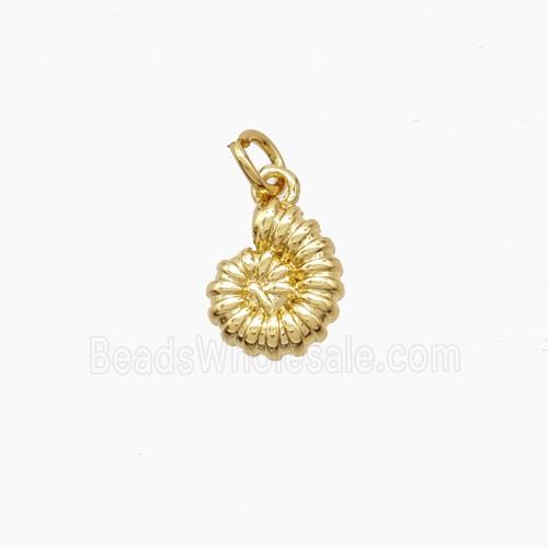 Copper Spiral Shell Pendant Gold Plated