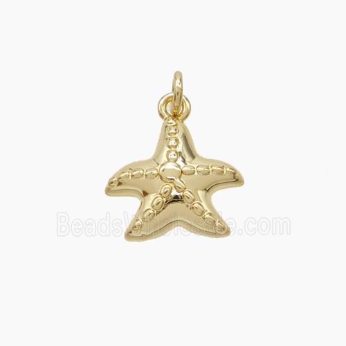 Copper Starfish Pendant Gold Plated