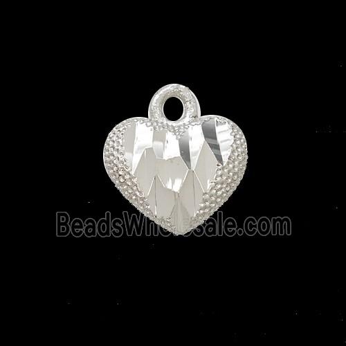 Copper Heart Pendant Shiny Silver