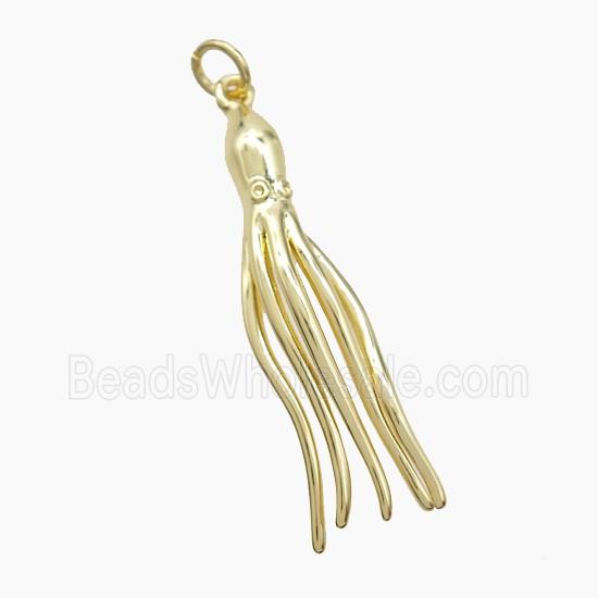 Copper Octopus Pendant Gold Plated