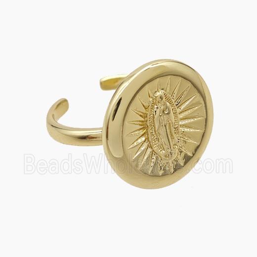 Copper Jesus Rings Gold Plated