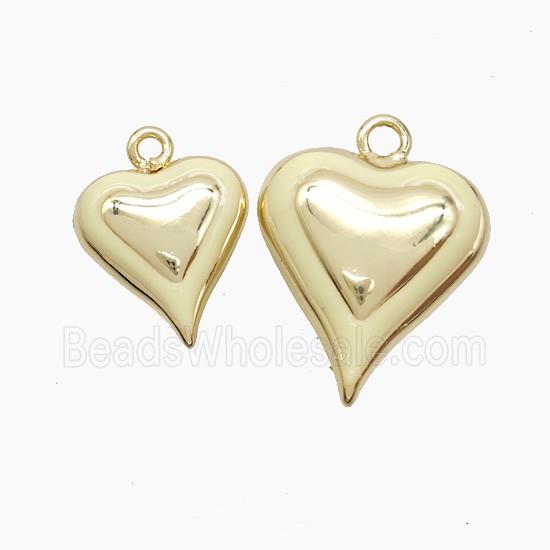 Copper Heart Pendant Beige Enamel Gold Plated