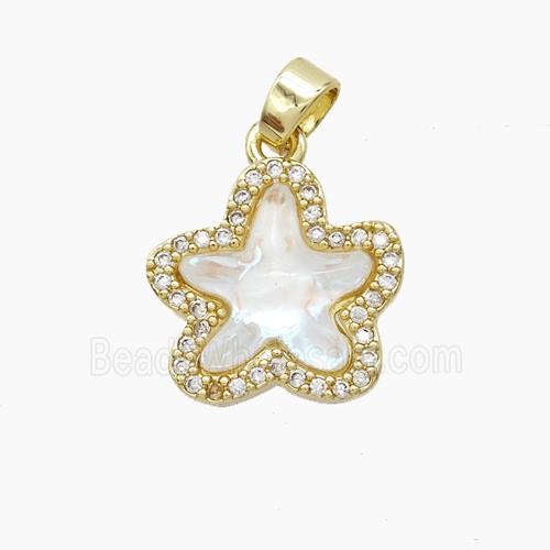 Copper Pendant Pave Zircon, Gold Plated