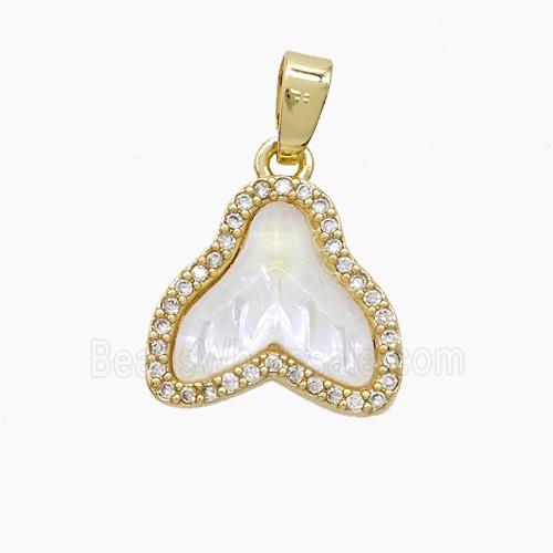 Copper Pendant Pave Zircon, Gold Plated