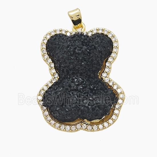 Copper Pendant Pave Zircon, Gold Plated