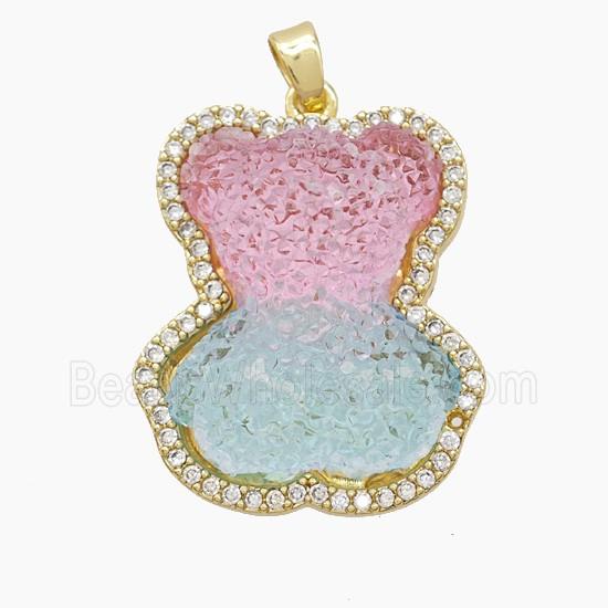 Copper Pendant Pave Zircon, Gold Plated
