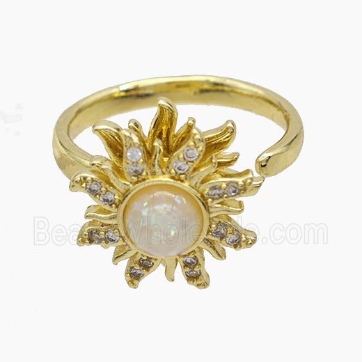 Copper Pendant Pave Zircon, Gold Plated