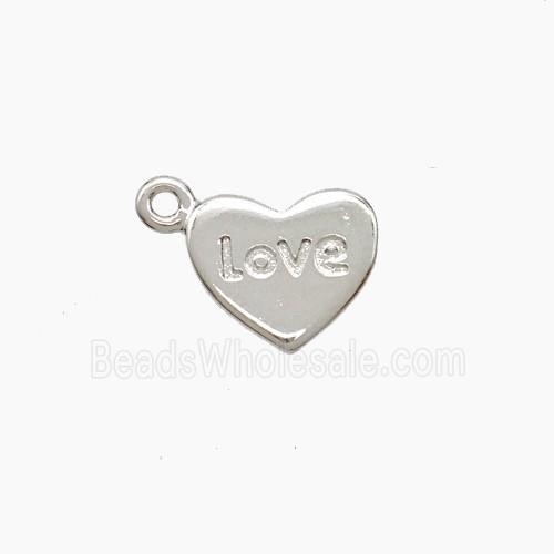Copper Heart Pendant Love Platinum Plated