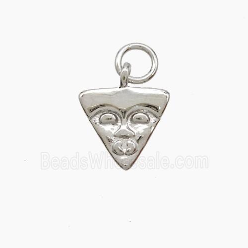 Copper Pizza Face Pendant Platinum Plated