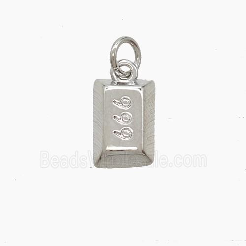 Copper 999 Bullion Nugget Pendant Platinum Plated