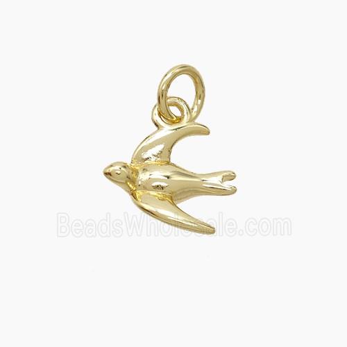 Copper Swallow Birds Pendant Gold Plated