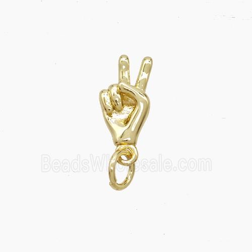 Copper Hand Pendant Peace Sign Gold Plated