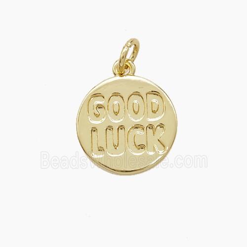Copper GOODLUCK Pendant Gold Plated