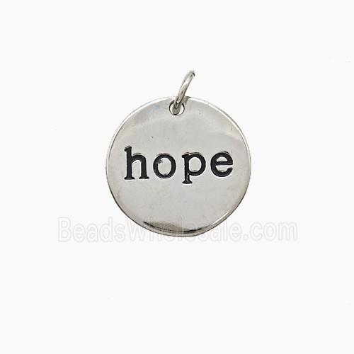 Copper Hope Pendant Black Enamel Platinum Plated