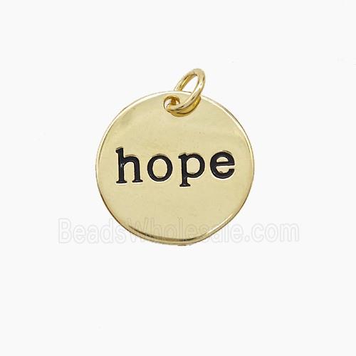 Copper Hope Pendant Black Enamel Gold Plated