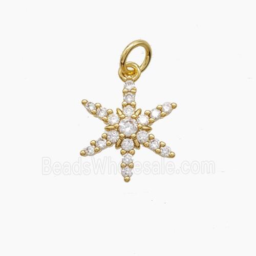 Copper Northstar Pendant Pave Zirconia Gold Plated