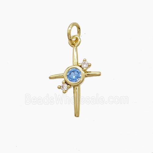 Copper Northstar Pendant Pave Zirconia Gold Plated