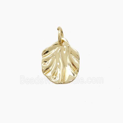 Copper Leaf Pendant Gold Plated
