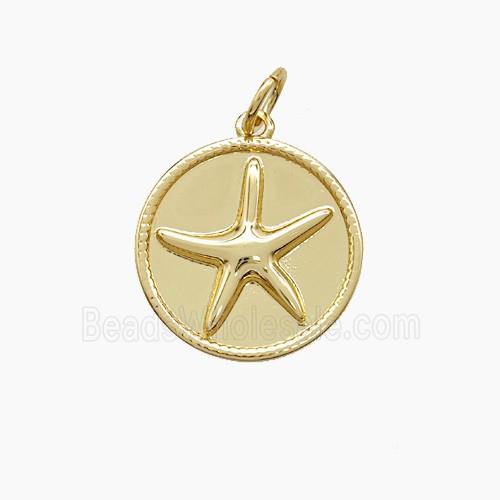 Copper Starfish Pendant Gold Plated