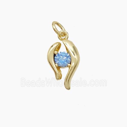 Copper Pendant Pave Zirconia Gold Plated