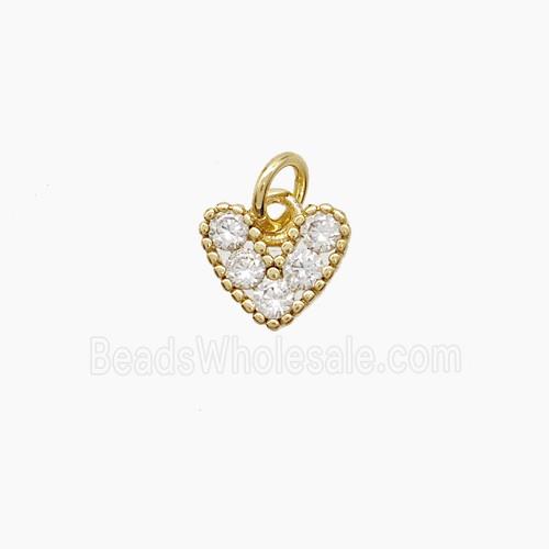 Copper Heart Pendant Pave Zirconia Gold Plated