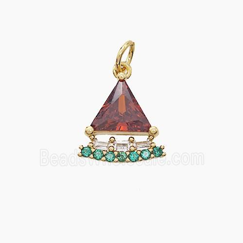 Copper Crown Pendant Pave Zirconia Gold Plated