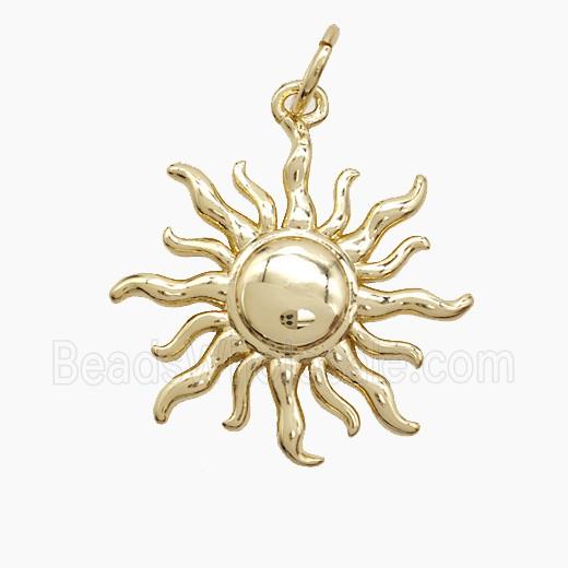 Copper Sun Pendant Gold Plated