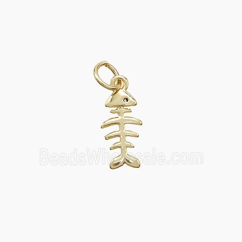 Copper Fish Bone Pendant Gold Plated