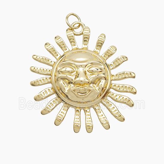 Copper Sun Pendant Gold Plated