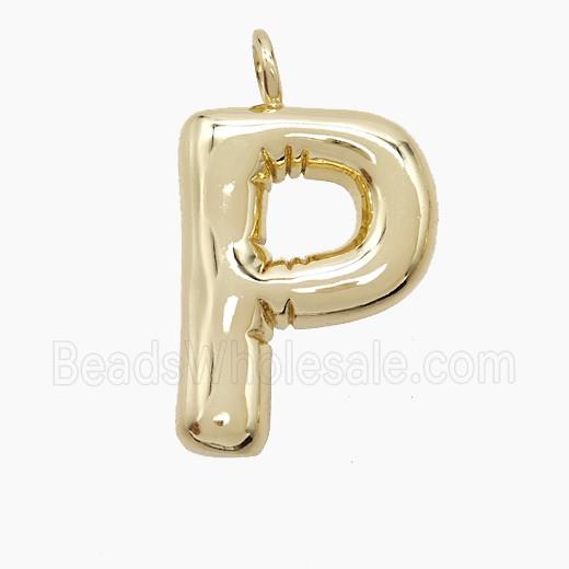 Copper Letter-P Pendant Gold Plated