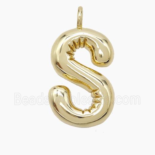 Copper Letter-S Pendant Gold Plated