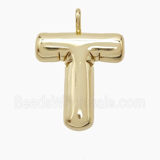 Copper Letter-T Pendant Gold Plated