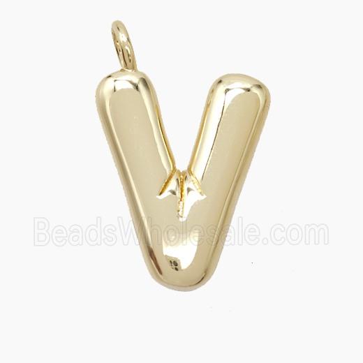 Copper Letter-V Pendant Gold Plated