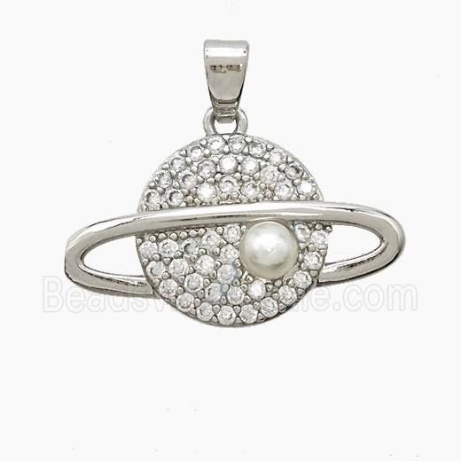 Copper Pendant Pave Zircon, Gold Plated