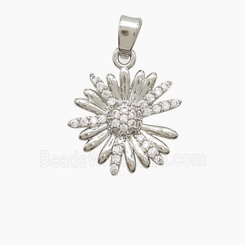 Copper Pendant Pave Zircon, Gold Plated