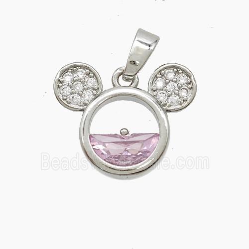 Copper Pendant Pave Zircon, Gold Plated