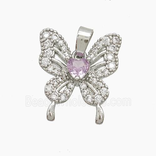 Copper Pendant Pave Zircon, Gold Plated