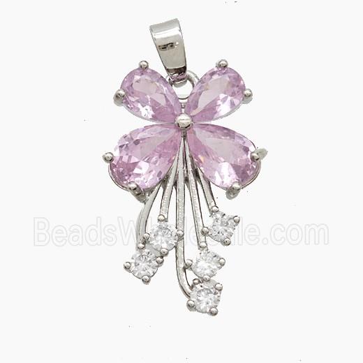 Copper Pendant Pave Zircon, Gold Plated