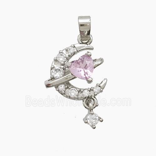 Copper Pendant Pave Zircon, Gold Plated