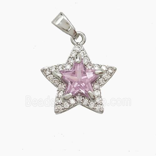 Copper Pendant Pave Zircon, Gold Plated
