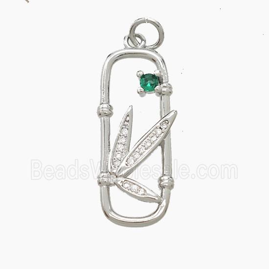 Copper Dragonfly Pendant Pave Zirconia Platinum Plated